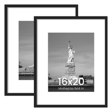 16x20 Picture Frame, Display Poster 11x14 with Mat or 16 x 20 Without Mat, Wa...