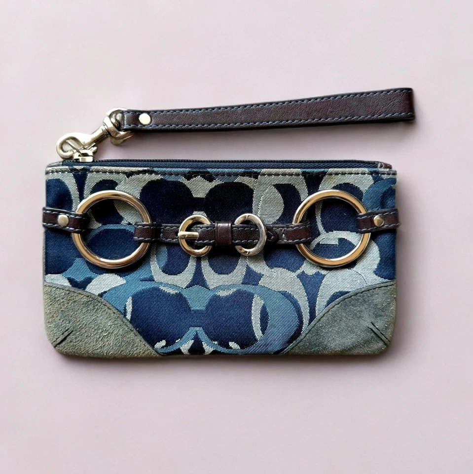 Bolsa de muñeca óptica Coach azul