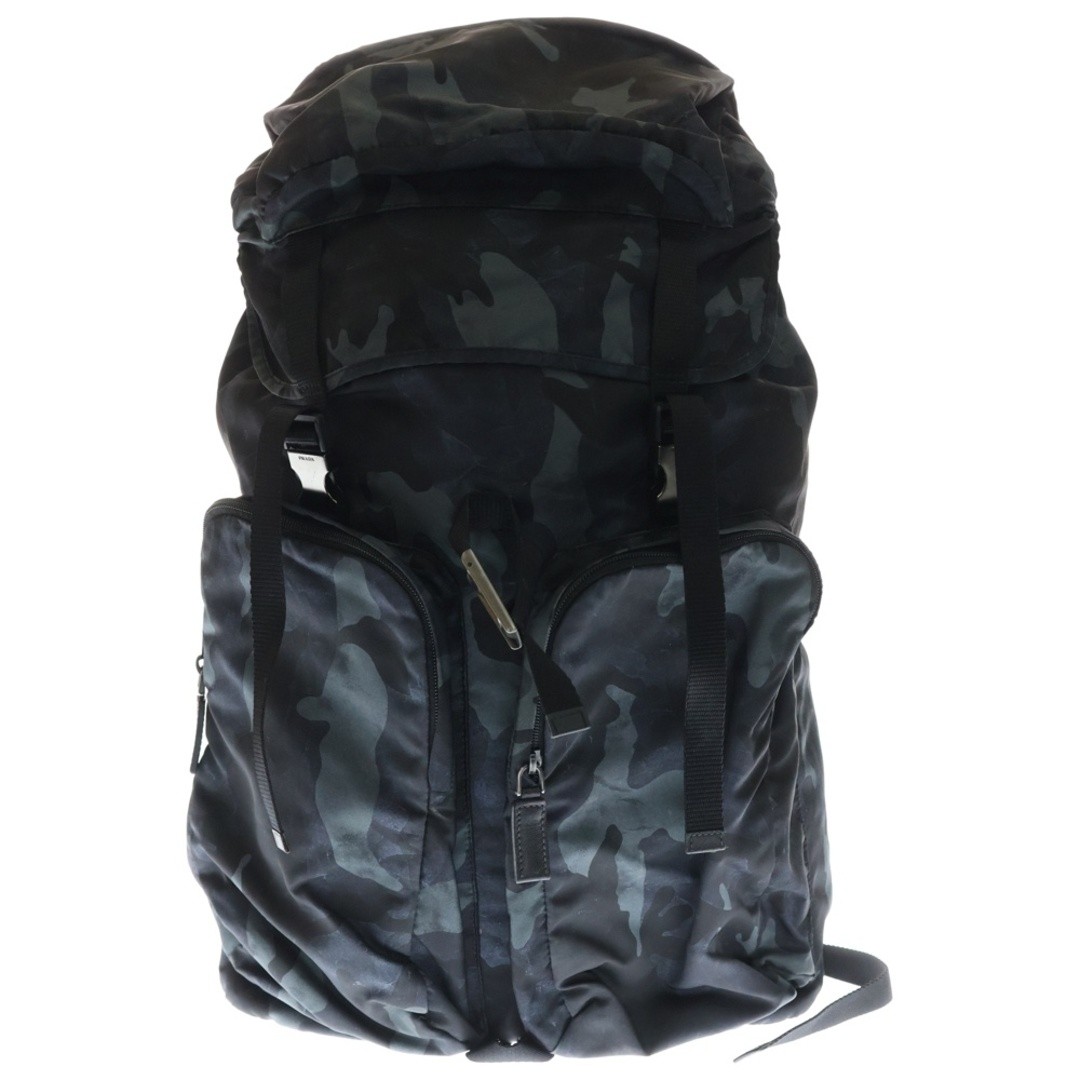 Prada Camouflage Pattern Nylon Backpack Black Nav… - image 1