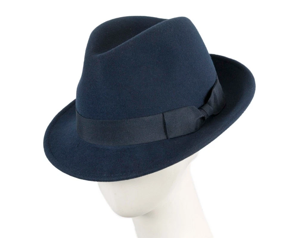Navy mens felt fedora jazz blues brothers hat. Felt Homburg Hat RRP $99