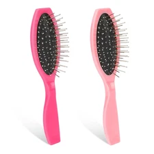 Metal Hair Brush,2 Pack Small Doll Wig Brush for Synthetic Wig Wire Cushion Brus