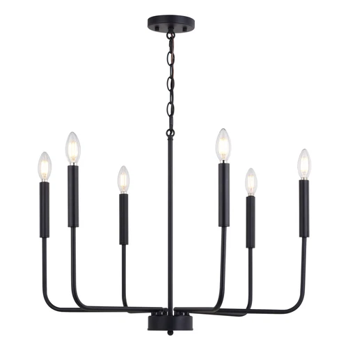 Belden 26-in. 6 Light Chandalier Matte Black - Picture 1 of 6
