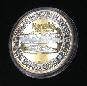 SPEEDBOAT $40 Harrah's Casino Silver Strike .999 Fine Silver 1.5oz SILVER
