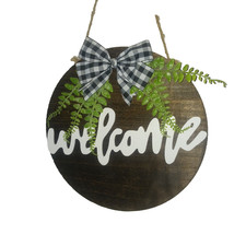 Chic Black Wooden Welcome Sign - Perfect Farmhouse Decor for Front or Back Door