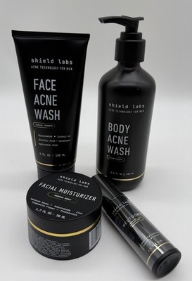 Shield Labs Men s Acne Care Bundle Face Wash Body Wash Moisturizer Spray