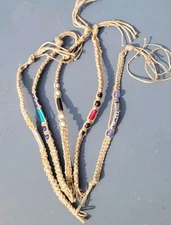 Braided Cord Bead Bracelets Anklets - Boho Hippie Style Festival Jewelry  20 Pc.