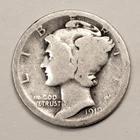 1919D  Mercury Dime circulated 90% Silver Denver mint, Good, free ship,
