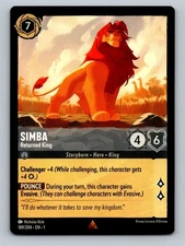 Simba - Returned King - 189/204 - Rare Lorcana The First Chapter NM