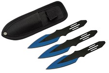 5.5” Mini Blue/Black 3 Piece Throwing Set with Nylon Sheath