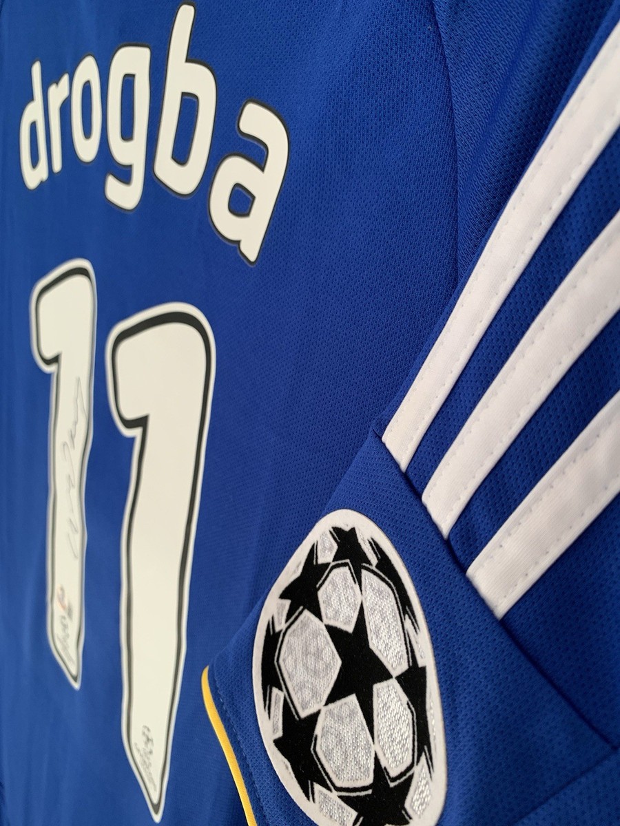 Didier Drogba Signed Chelsea Home Jersey 2007/08 UCL Final