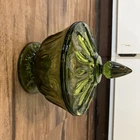 Anchor Hocking Lidded Candy/ Trinket Dish Fairfield Avocado Green Vintage