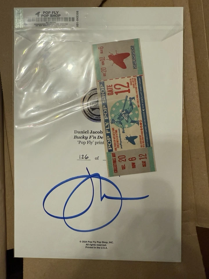 Impresión artística Pop Fly Pop Shop Bucky Dent de Daniel Jacob Horine edición limitada Foto 3 de 4