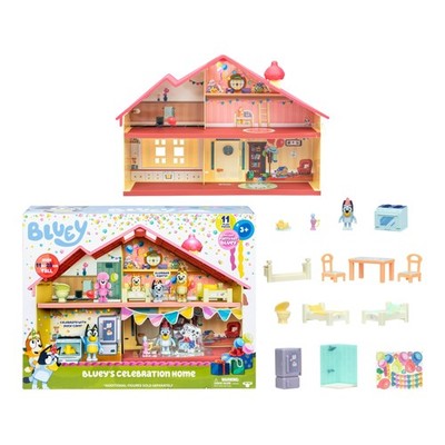 Bluey's Celebration Home Playset w/ 11 Figures & Accessories - Kids Toys