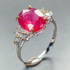 Quality 4 ct+   Ruby Ring 925 Sterling Silver Size 7.5 /R467768