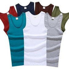 Hot Sale Men's Sleeveless Breathable Fitness Vest Basic Elastic Tank Top