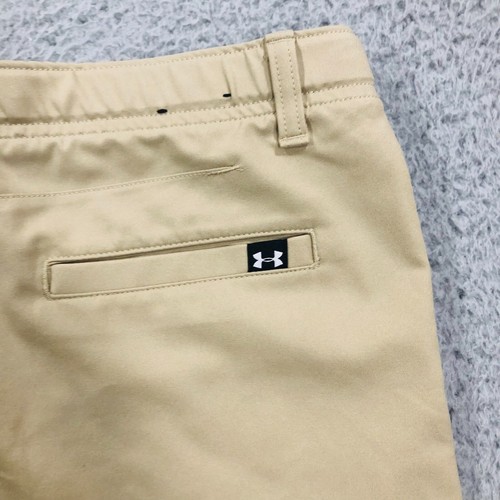 Under Armour Shorts Boys XL Beige Flat Front Golf Chino Loose Fit Preppy Casual - Picture 12 of 12
