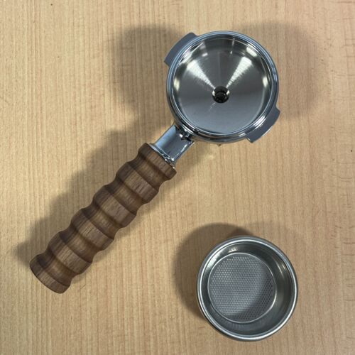 Faema E61 Double Portafilter Wooden Handle + Filter Basket - Made in Italy - Picture 2 of 8