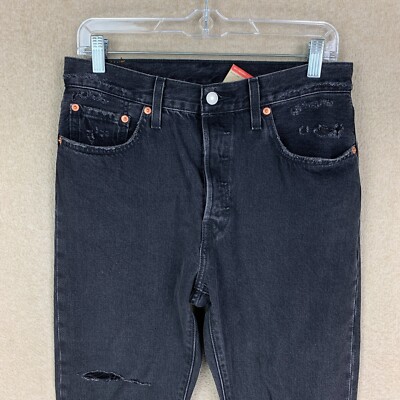 Levis 501xx Jeans 28x30 *30x29* Womens Black Straight Leg Button