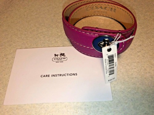 Bandolera Coach magenta brillante nueva con etiquetas con pulsera a juego - Imagen 8 de 10