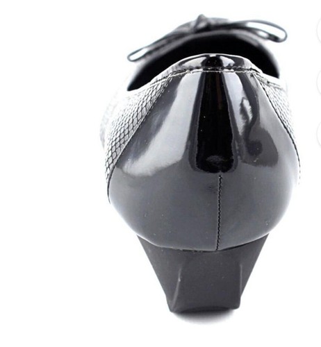 Karen Scott Pippa Low Heel Wedge Black Bow Shoes Size 9.5 M - Picture 4 of 12