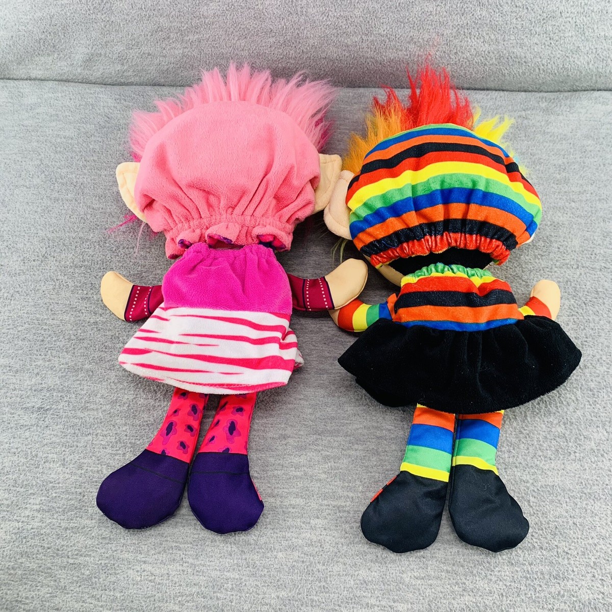 Flip Zee Trolls 2 in 1 Plush Rainbow Galore & Pretty in Pink Toy