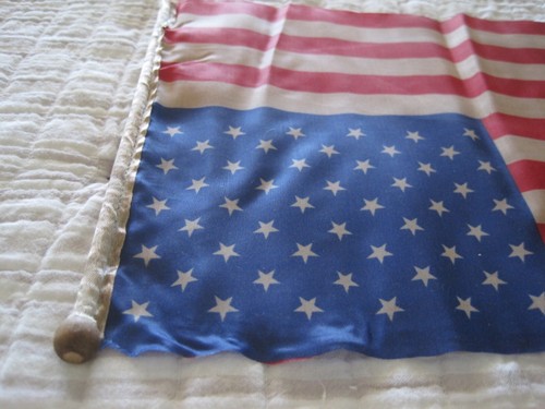Artisan Made Fifty Stars USA Red White Blue Cloth Flag Primitive American Find - Picture 3 of 8