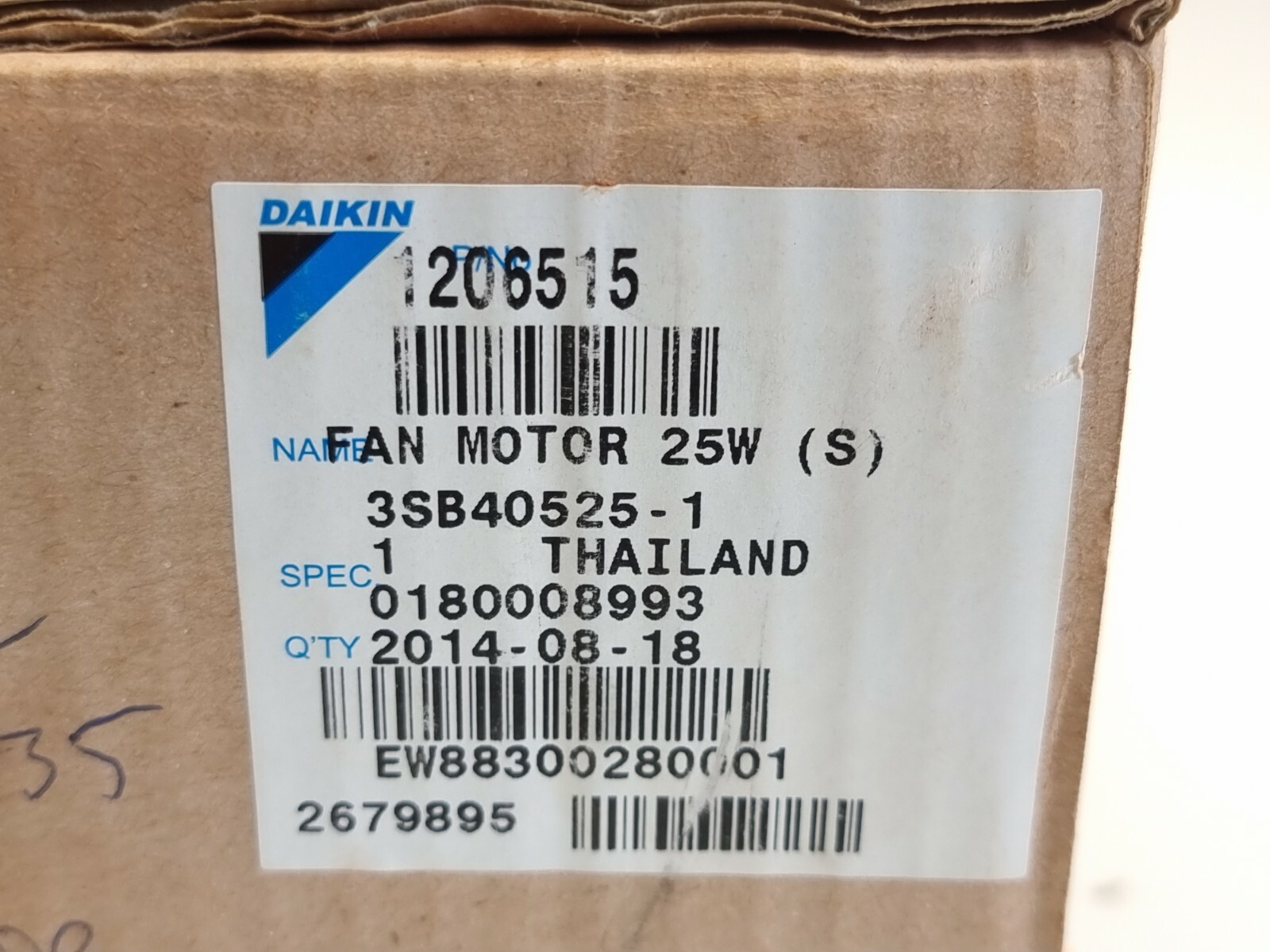 Genuine Daikin 1206515 Fan Motor 25W (S) - 3SB40525-1 | eBay