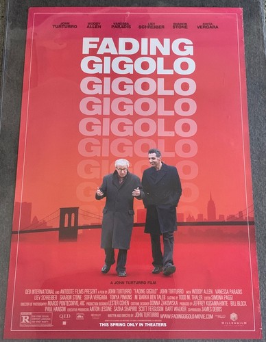 2013 SS movie poster ~ FADING GIGOLO ~ 27x40 Woody Allen, John Torturro