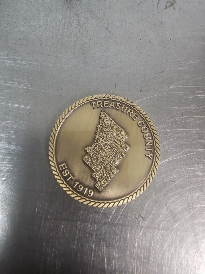 Moneda personalizada. Montana. Estado del tesoro. Condado del Tesoro. Coleccionable hecho a medida. Foto 2 de 2