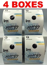 Leggs Sheer Tights SIZE Q Energizing Jet Black Tights Light Leg Support, 4/BOXES