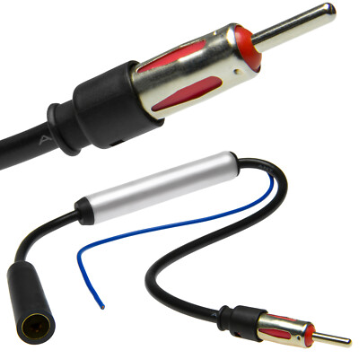 Antennen Signal Verstärker 20dB DIN ISO Stecker Adapter Radio AM/FM Auto KFZ