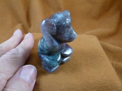 Y-MON-738 Green purple jasper MONKEY love APE gem figurine gemstone CHIMPANZEE