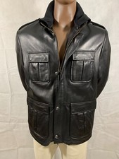 LEDERJACKE COP STIL LAMMNAPPA SCHWARZ SCHULTERKLAPPEN XL NEU!