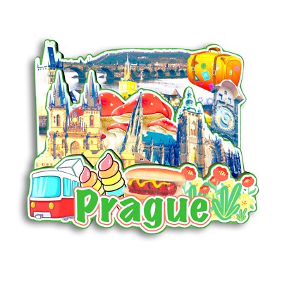 Prague CZECH Refrigerator magnet 3D travel souvenirs wood craft gifts