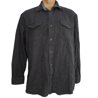 Grizzly Mountain XXL Shirt L/S Gray Flannel Button Front Flap Pockets Cotton 2XL