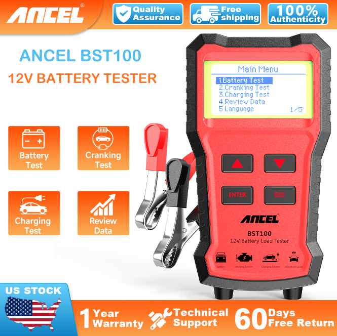 ANCEL BST100 12V Car Battery Load Tester Charging Cranking Alternator Tester