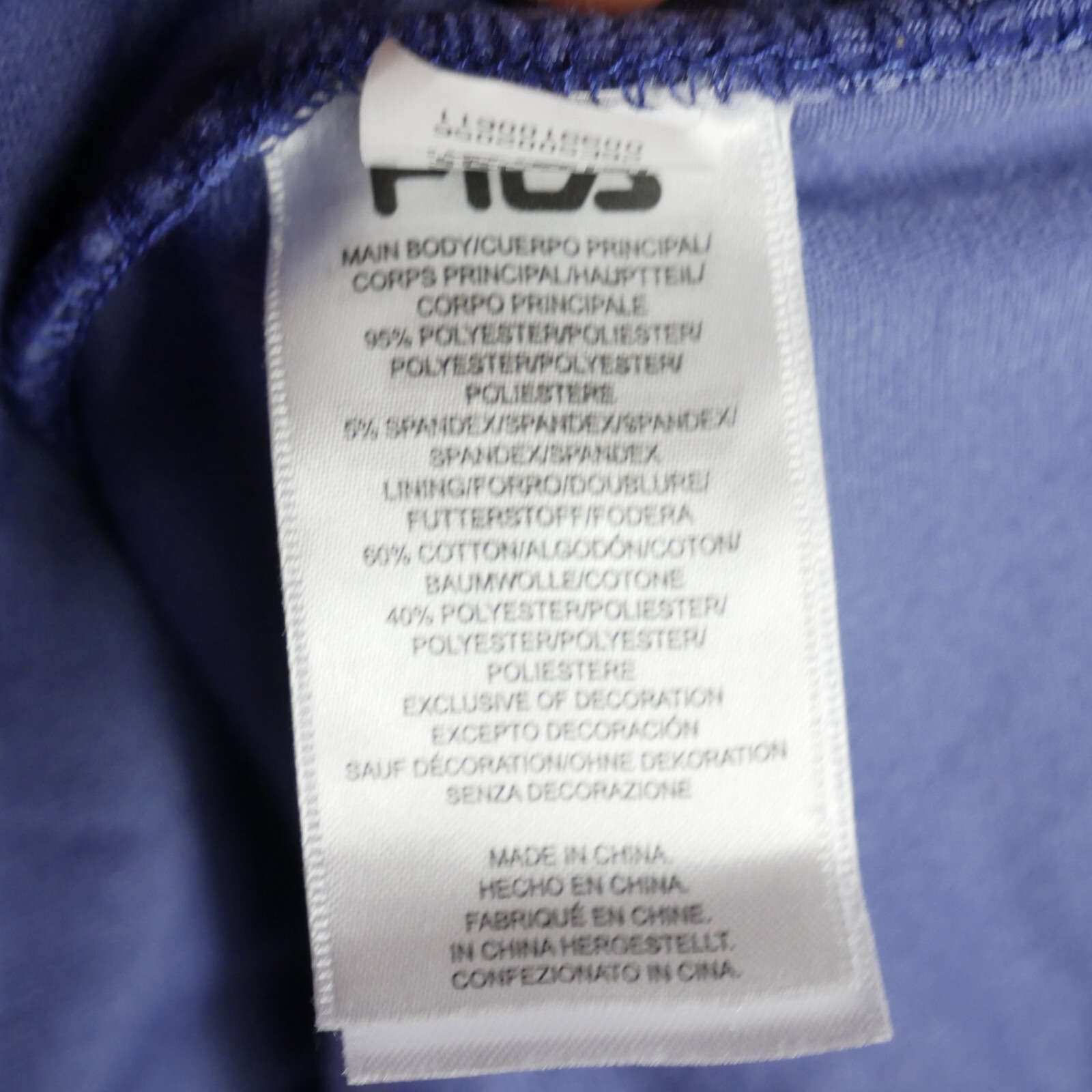 Felpa con cappuccio vintage Fila uomo taglia media in velluto pullover 1 4 zip blu