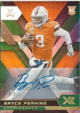 2020 Panini XR Bryce Perkins Emerald Green Auto RC 3/5 Virginia Cavaliers