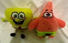 10" SpongeBob+Patrick Star Fish 8" Plush Doll Soft Stuffed Toy Figures Combo-New