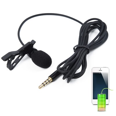 Clip-on Revers Mini Lavalier Mikrofon Mikrofon 3,5 mm für Handy PC Aufnahme F