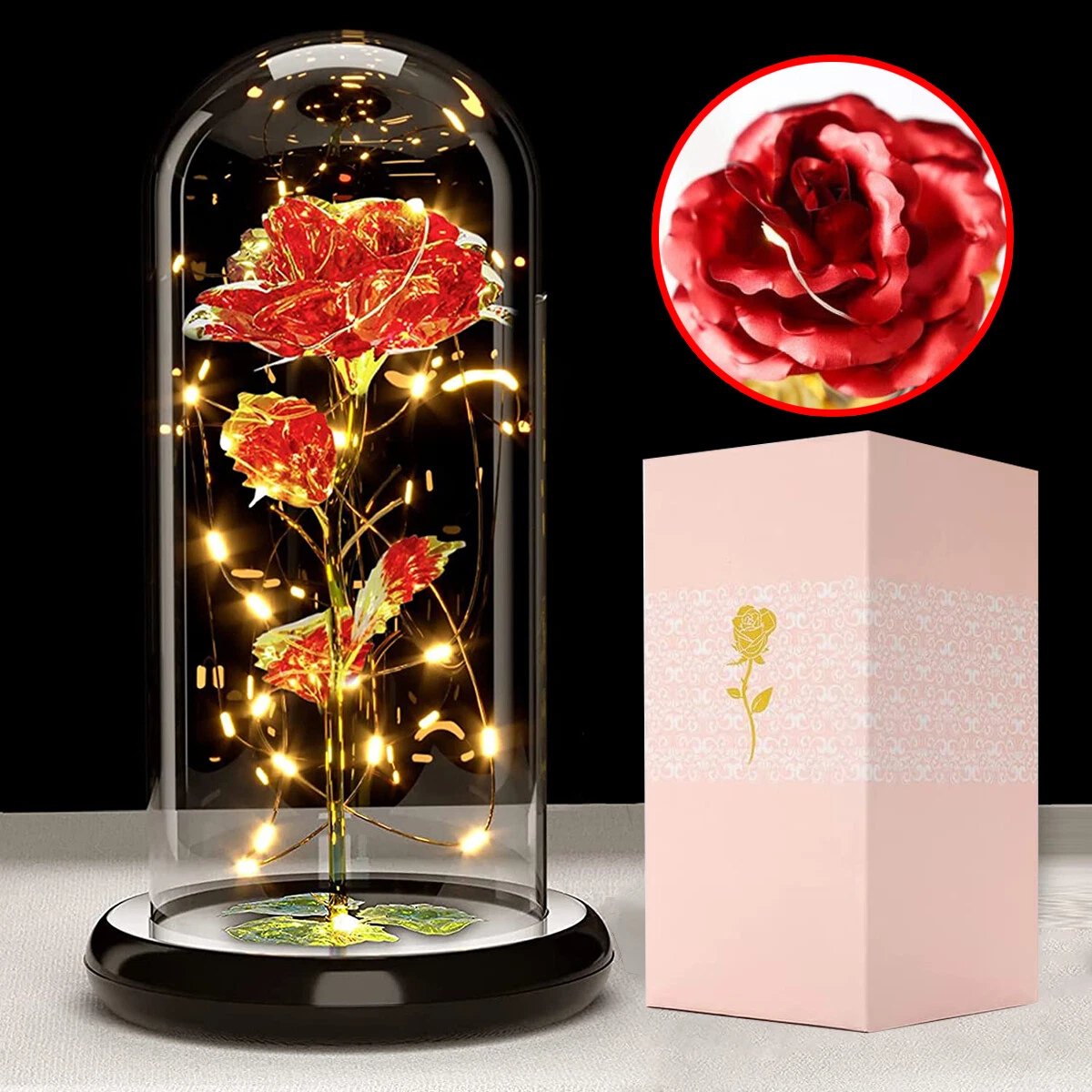 Forever rose with on sale lights