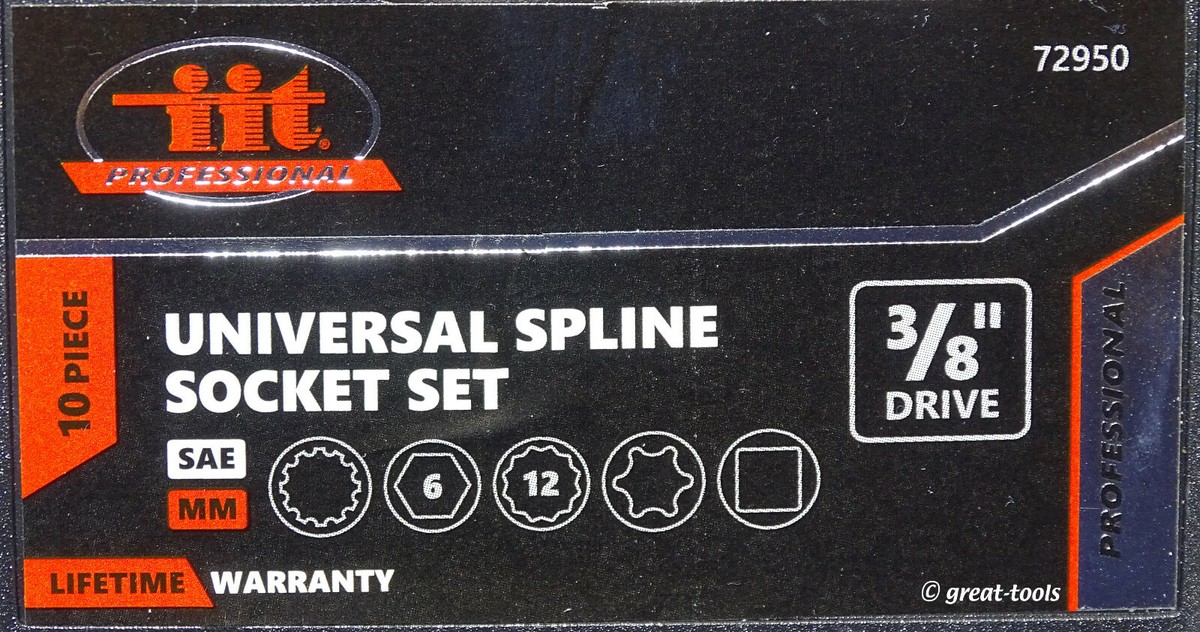 Inte　8点 SPLINE SOCKET SET – 3/8” Drive Tools – IIT Professional