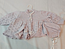 Vintage J Diane Pena Hand Made Purple Infant Sweater W/hat, booties