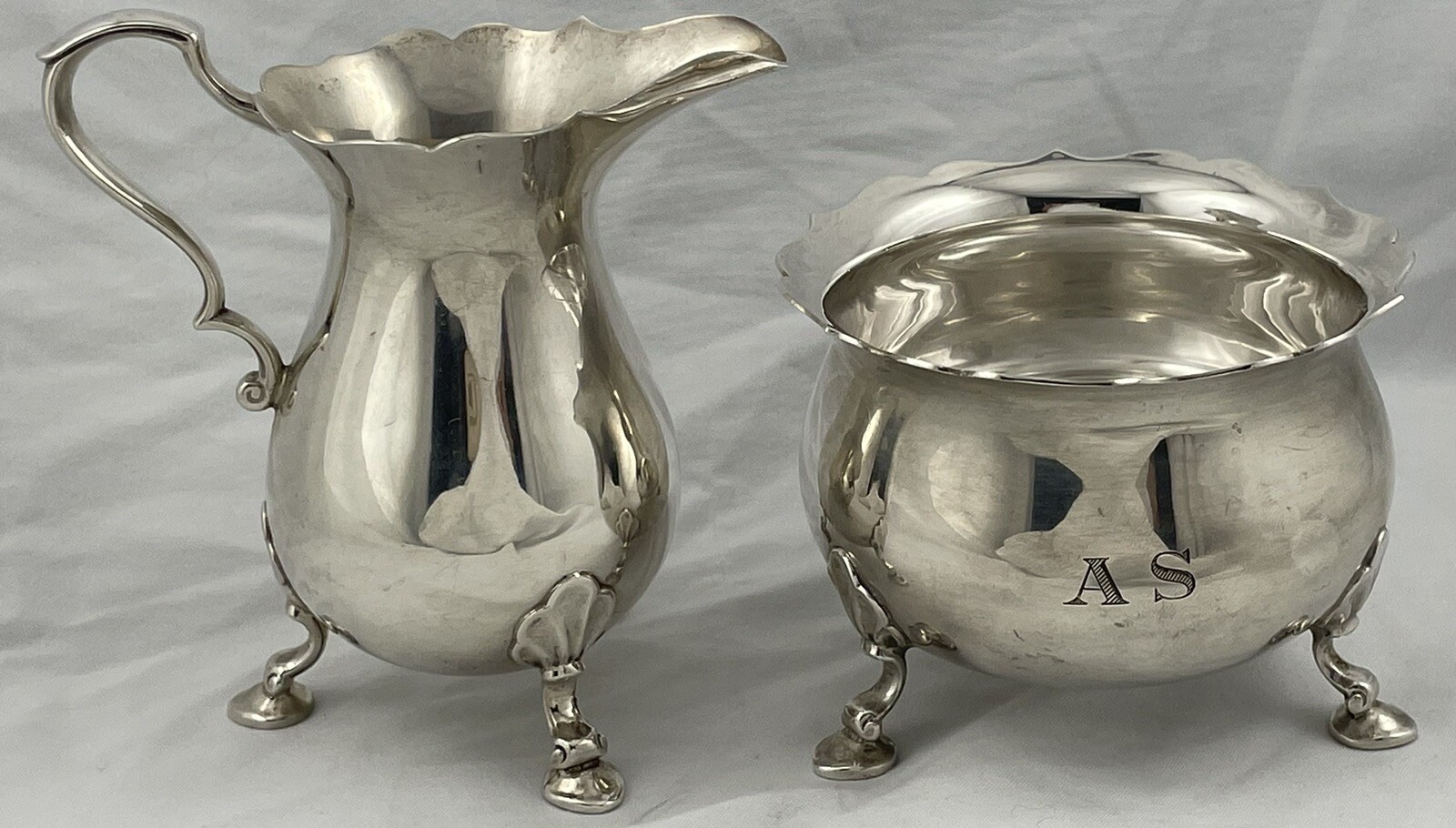 Tiffany & Co. Makers Sterling Creamer & Sugar/ Sugar bowl mono'd AS