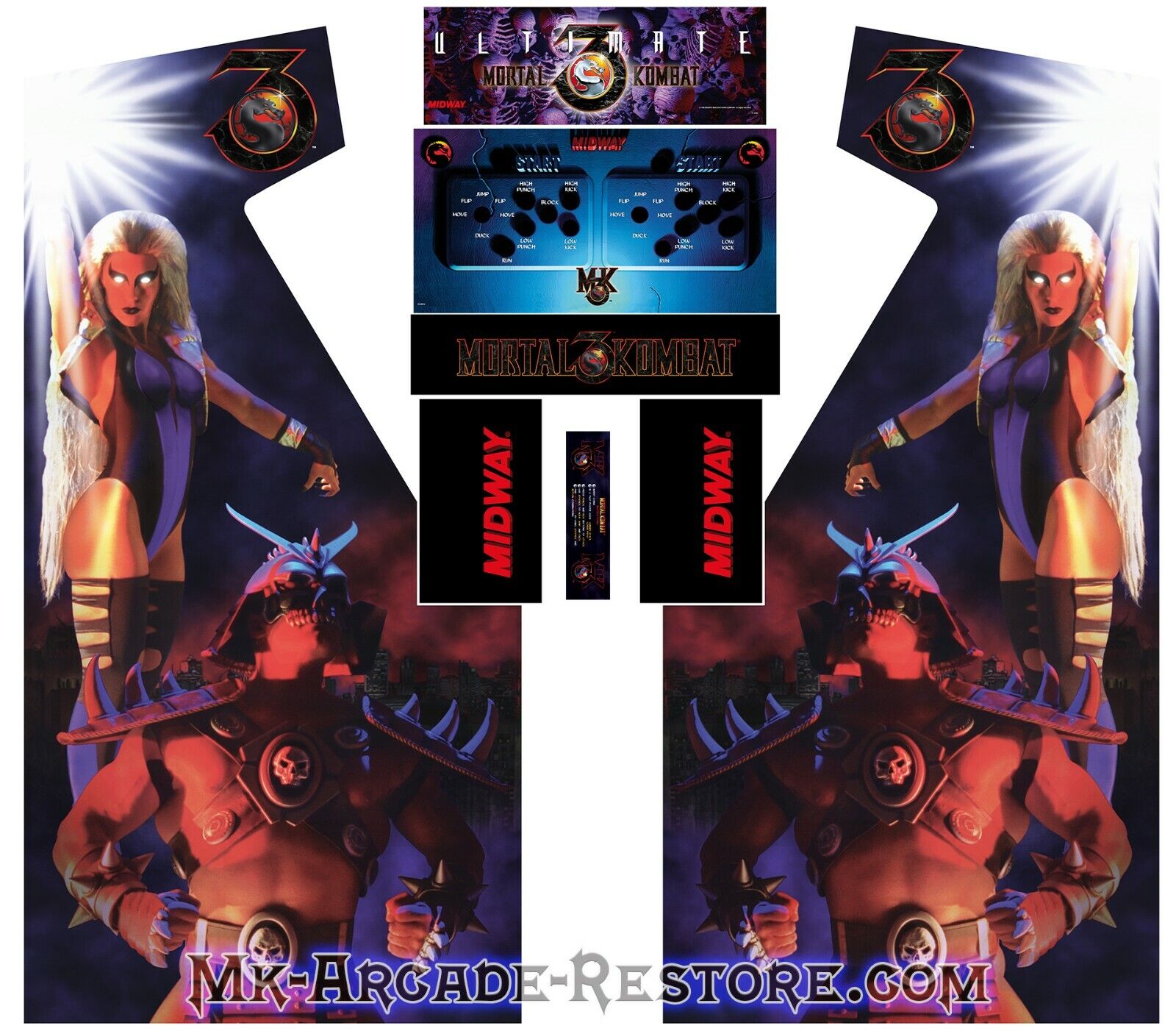 Mortal Kombat III - MK3 - Arcade Marquee