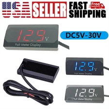 12V Digital LED Display Voltmeter Car Motorcycle Voltage Monitor Gauge Meter