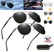 2  Men's Summer Military Style Polarized Pilot Sunglasses UV 400 Driving Glasses