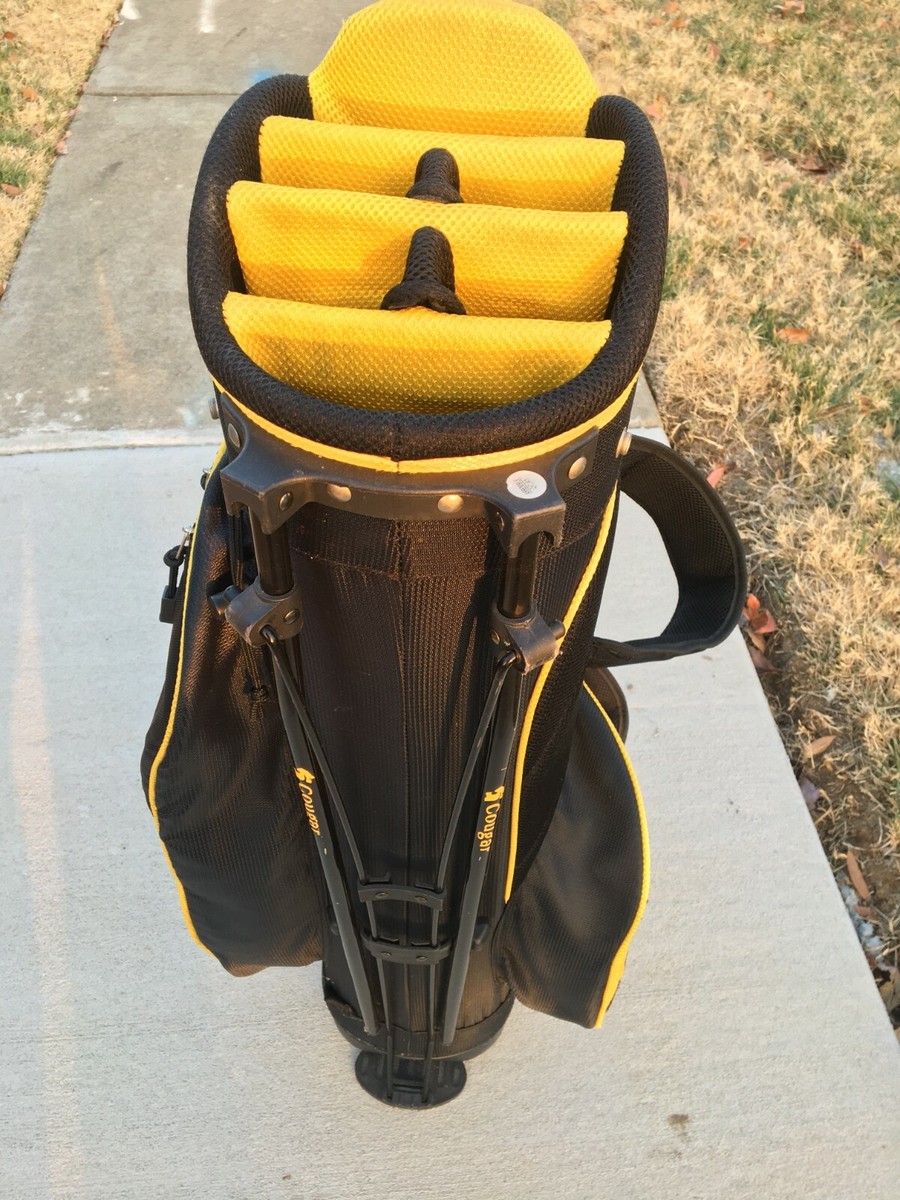 COUGAR XC-3 Golf Bag With Stand 7 Way Dividers yellow/black W/Head