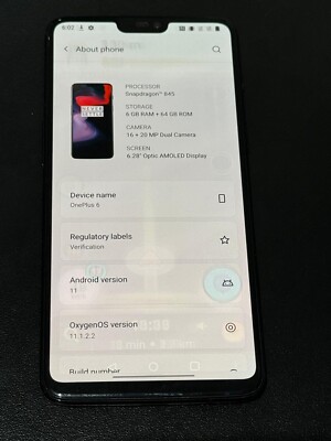OnePlus 6   (Dual-SIM) 64 GB   Smartphone Mirror Black (entsperrt)   Shadow