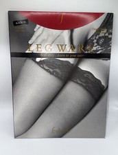 Fredericks of Hollywood Leg Ware Black Thigh High Stockings Scallop Lace Top 1X